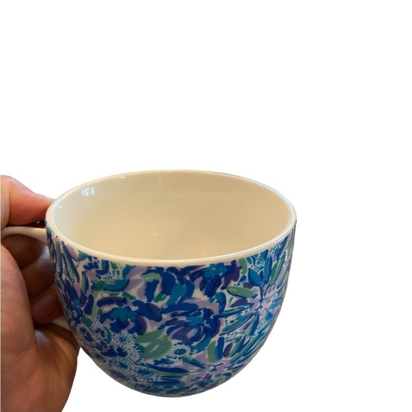 Lily Pulitzer blue , green and gold floral tea / coffee mug set - Picture 9 of 12